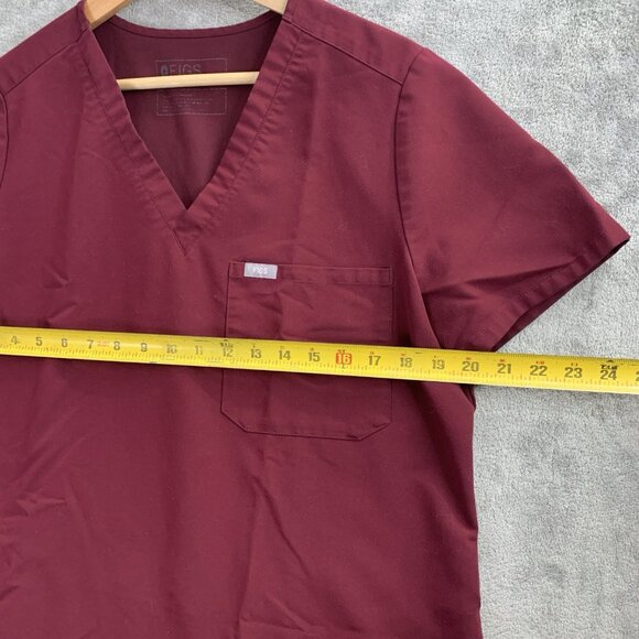 Figs Scrub Set Womens Large Catarina Top Zamora Petite Pants Burgundy Medical RN - Picture 4 of 16